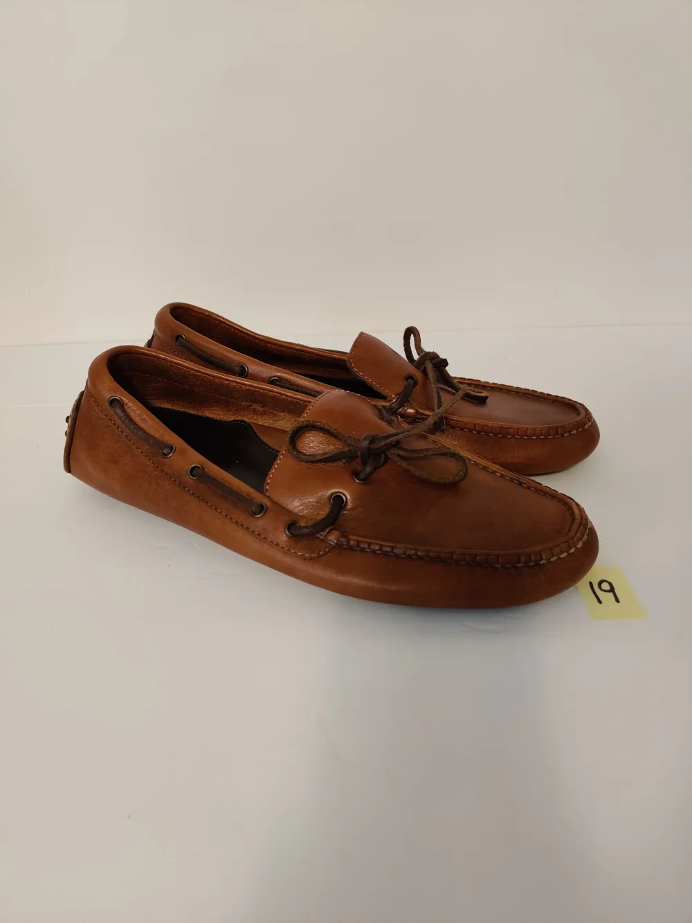 Cole Haan Leather Moccasin Loafers in Cognac Brown 8